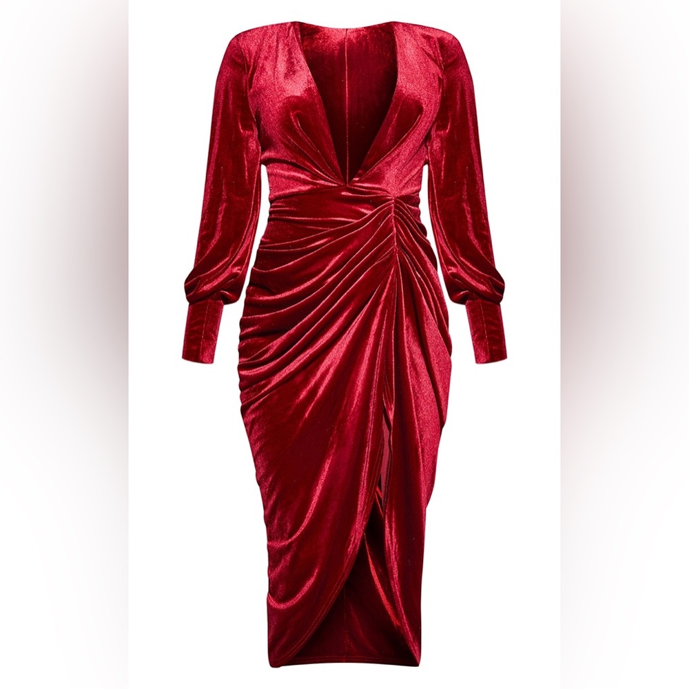 Elegant burgundy Velvet Dress